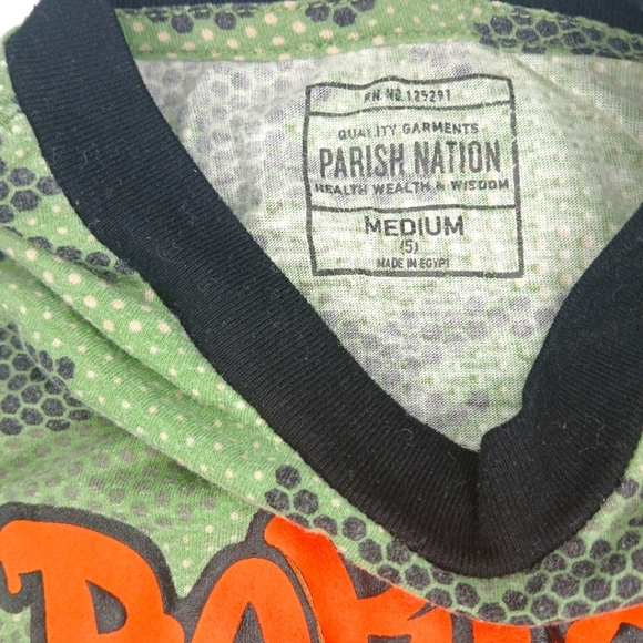 🛍 Green Black Parish Nation T-shirt 5T Army Design - Picture 4 of 4